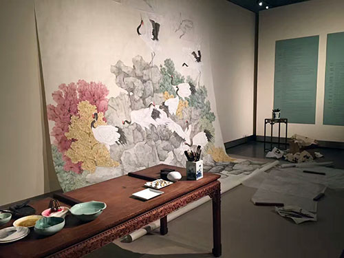 喻慧作品展在江苏省美术馆开展 白岩松主持开幕式