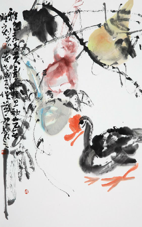 刘庚大写意花鸟作品受到山东藏家的青睐