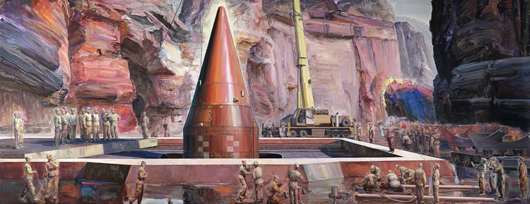 油画《东风第一枝——火箭军某导弹旅》创作感言