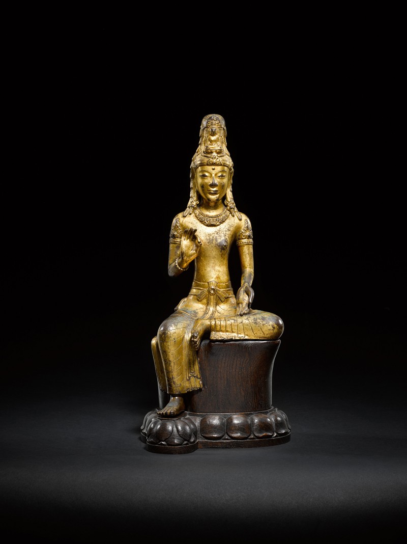 An 11th-12th century gilt-bronze seated figure of Avalokitesvara, Dali Kingdom.jpg