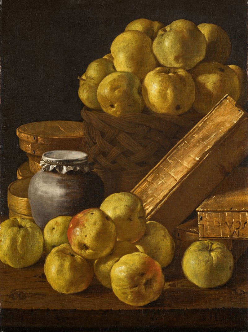 Luis Meléndez’ Still Life with a basket of apples, boxes of sweetmeats and a honey jar.jpg